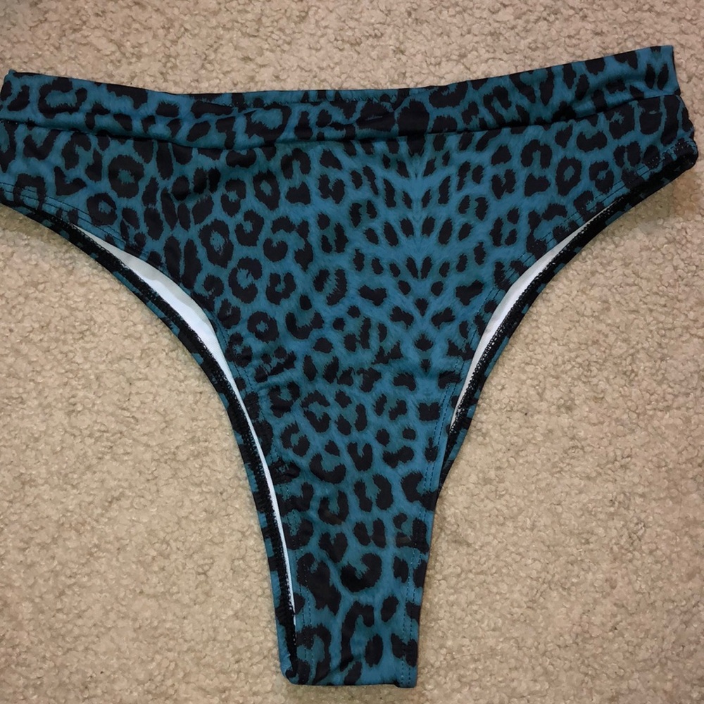 cheetah print high rise bikini bottoms
